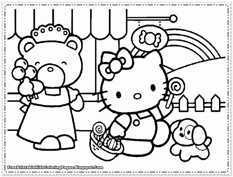 Plansa de colorat cu Hello Kitty 8 107
